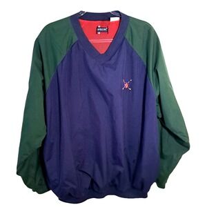Vtg 1990s / Y2K Golf Jacket Men's L Bugle Boy Colorblock‎ Windbreaker Pullover